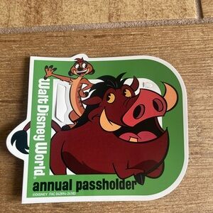 Disney World Annual Passholder magnet: timone and pumba lion king